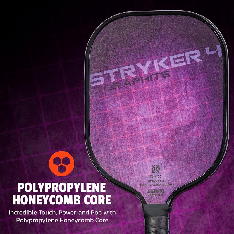 Onix Graphite Stryker Pickleball Paddle Features Oversized, Nomex, Paper Honeycomb Core, and Graphite Face - Image 2